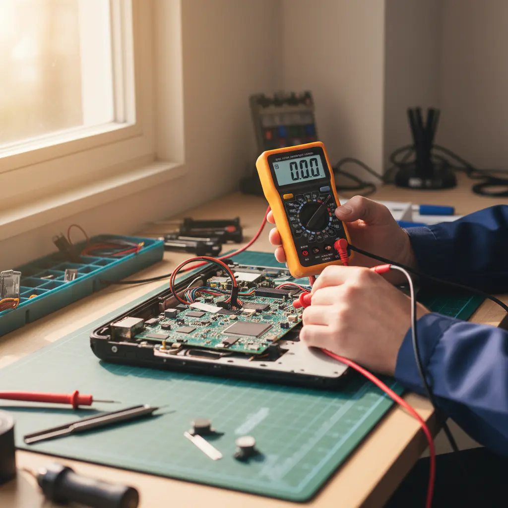 Using a multimeter to diagnose electronics