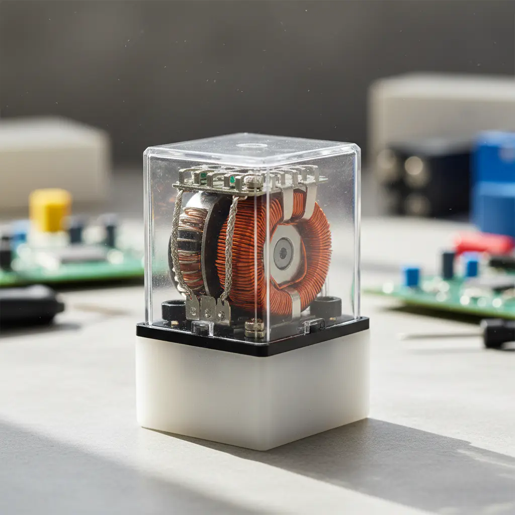 Close up of a relay switch component