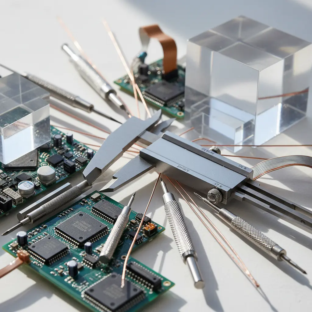 Abstract precision tools and electronics components